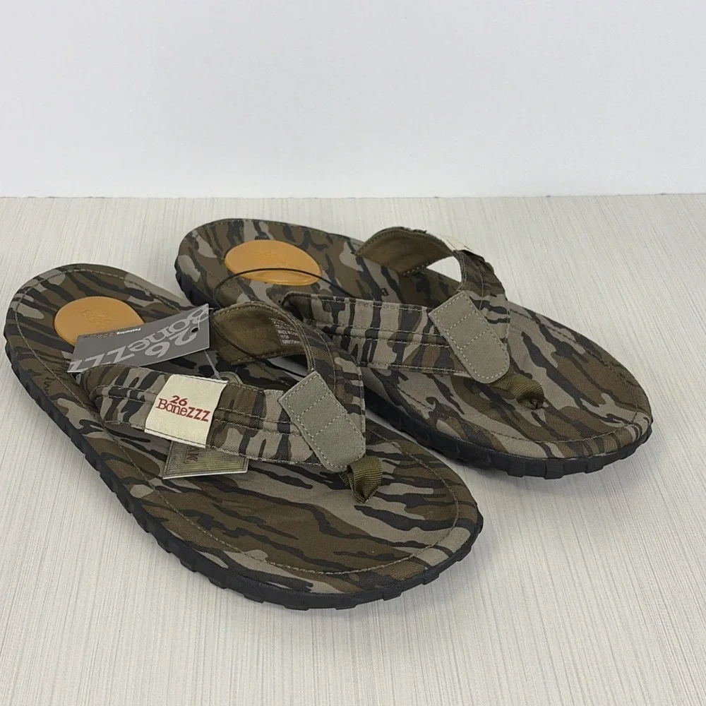 26 Bonezzz Chillzzz Mossy Oak Flip Flops for Men Memory Foam Sandals Size 14 NWT